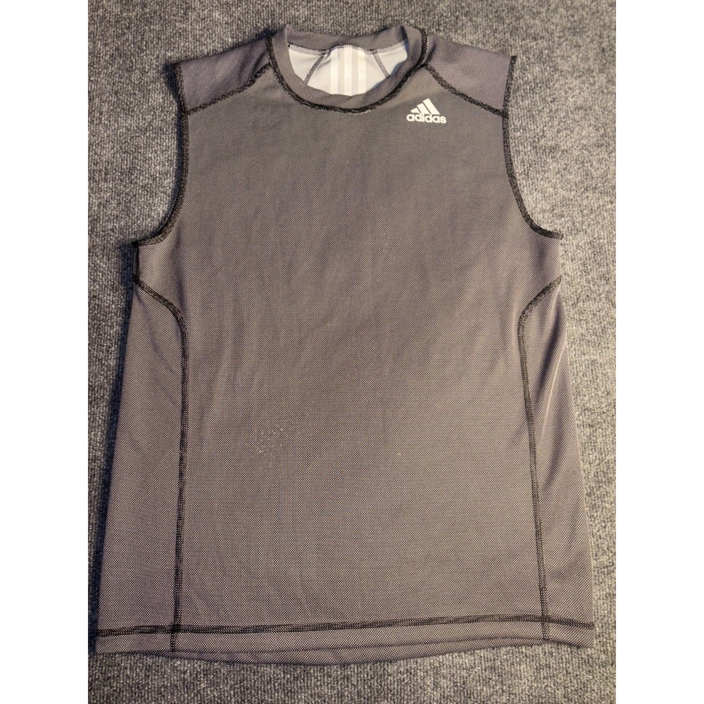 adidas Tank Top Mens Large Gray Logo Sleeveless Activewear Gym Training Pullover